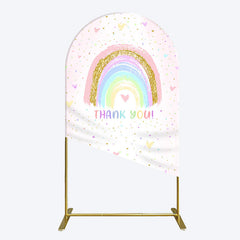 Aperturee - Aperturee Colorful Rainbow Love Rain Birthday Arch Backdrop