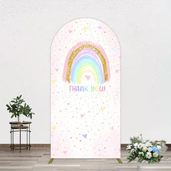 Aperturee - Aperturee Colorful Rainbow Love Rain Birthday Arch Backdrop