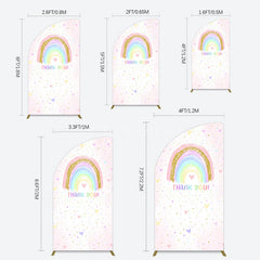 Aperturee - Aperturee Colorful Rainbow Love Rain Birthday Half Moon Arch Backdrop