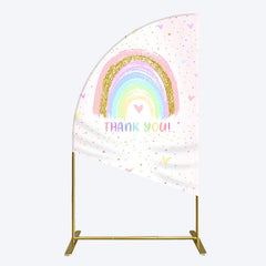 Aperturee - Aperturee Colorful Rainbow Love Rain Birthday Half Moon Arch Backdrop