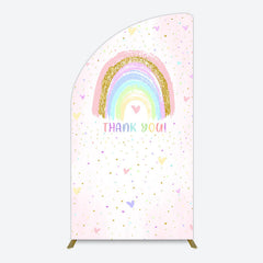 Aperturee - Aperturee Colorful Rainbow Love Rain Birthday Half Moon Arch Backdrop