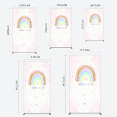 Aperturee - Aperturee Colorful Rainbow Love Rain Birthday Rectangle Backdrop