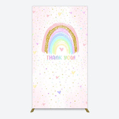 Aperturee - Aperturee Colorful Rainbow Love Rain Birthday Rectangle Backdrop