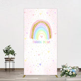 Aperturee - Aperturee Colorful Rainbow Love Rain Birthday Rectangle Backdrop