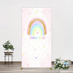 Aperturee - Aperturee Colorful Rainbow Love Rain Birthday Rectangle Backdrop