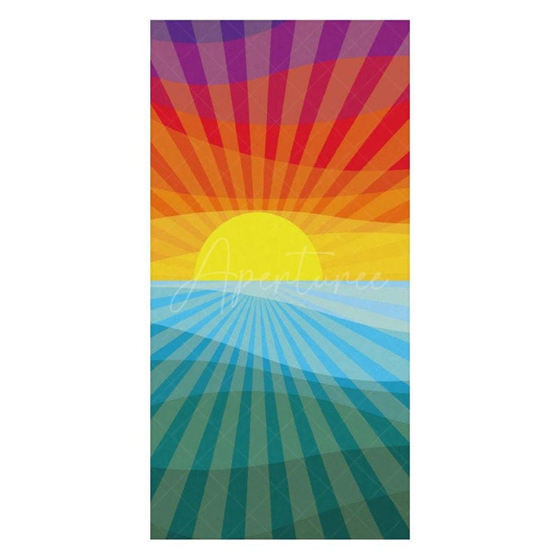 Aperturee - Aperturee Colorful Rainbow Sunrise Custom Name Beach Towel