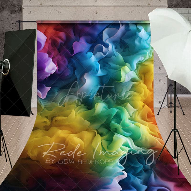 Aperturee - Aperturee Colorful Rainbow Wrinkles Fine Art Sweep Backdrop