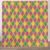 Aperturee - Aperturee Colorful Rhombus Mardi Gras Party Pillow Case Backdrop