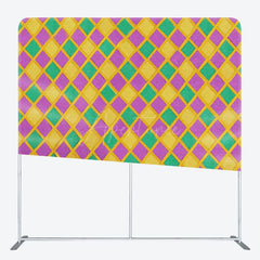 Aperturee - Aperturee Colorful Rhombus Mardi Gras Party Pillow Case Backdrop