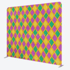 Aperturee - Aperturee Colorful Rhombus Mardi Gras Party Pillow Case Backdrop