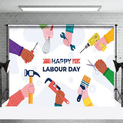 Aperturee - Aperturee Colorful Sleeve Tools Happy Labour Day Backdrop