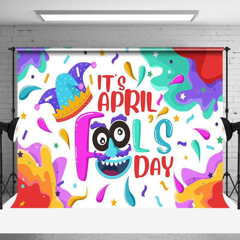 Aperturee - Aperturee Colorful Slime Crown Happy April Fools Day Backdrop