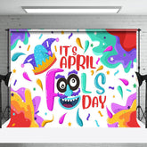 Aperturee - Aperturee Colorful Slime Crown Happy April Fools Day Backdrop