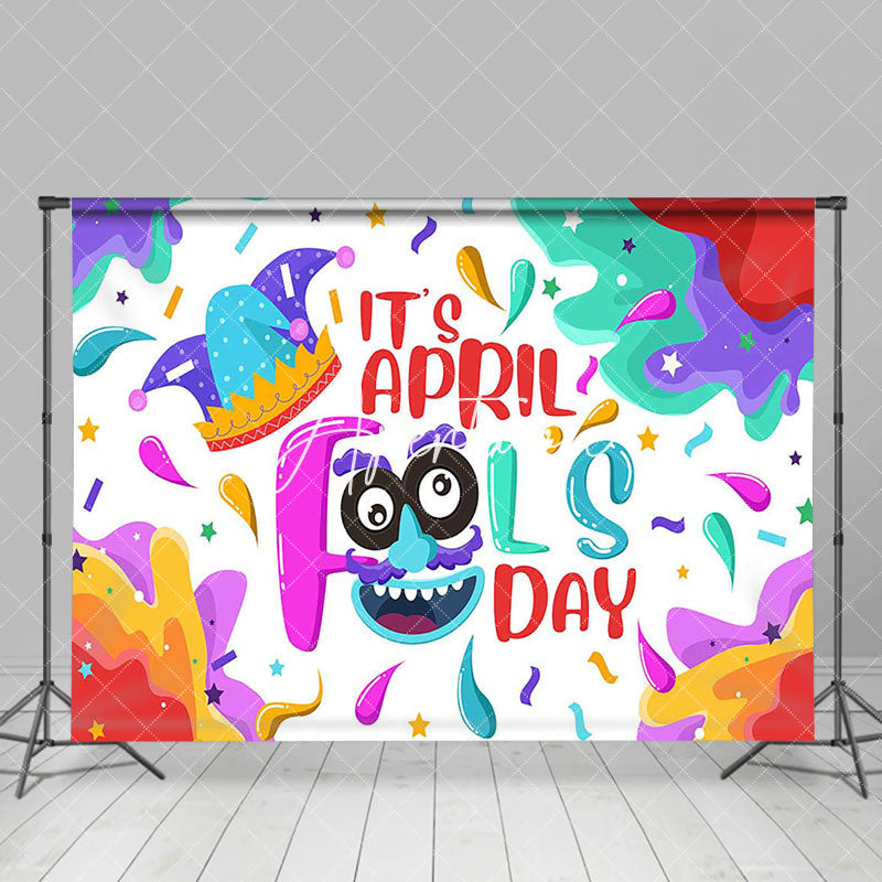Aperturee - Aperturee Colorful Slime Crown Happy April Fools Day Backdrop