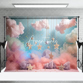 Aperturee - Aperturee Colorful Smog Cloud Starry Sky Cake Smash Backdrop