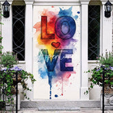 Aperturee - Aperturee Colorful Smudged Paint Heart Love Party Door Cover