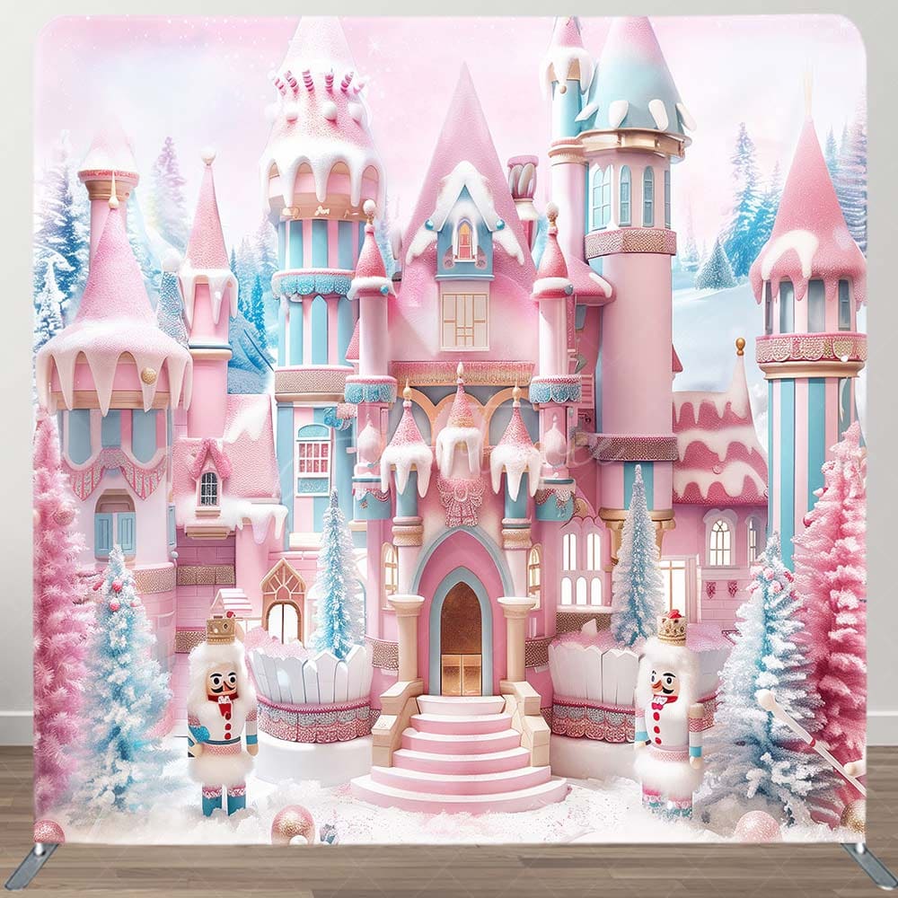 Aperturee - Aperturee Colorful Snowy Castle Soldier Pillow Case Backdrop