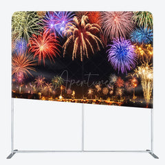 Aperturee - Aperturee Colorful Sparkle Night Scene Square Tension Backdrop