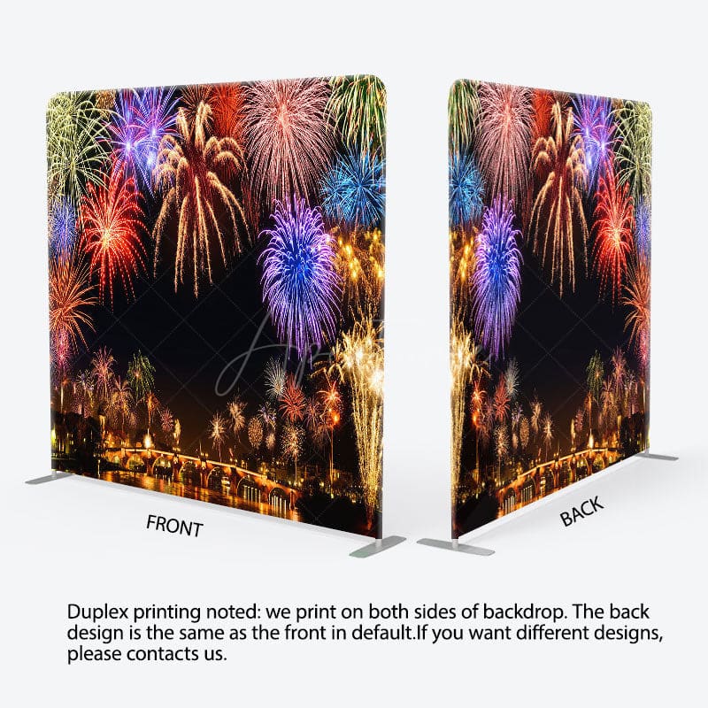 Aperturee - Aperturee Colorful Sparkle Night Scene Square Tension Backdrop