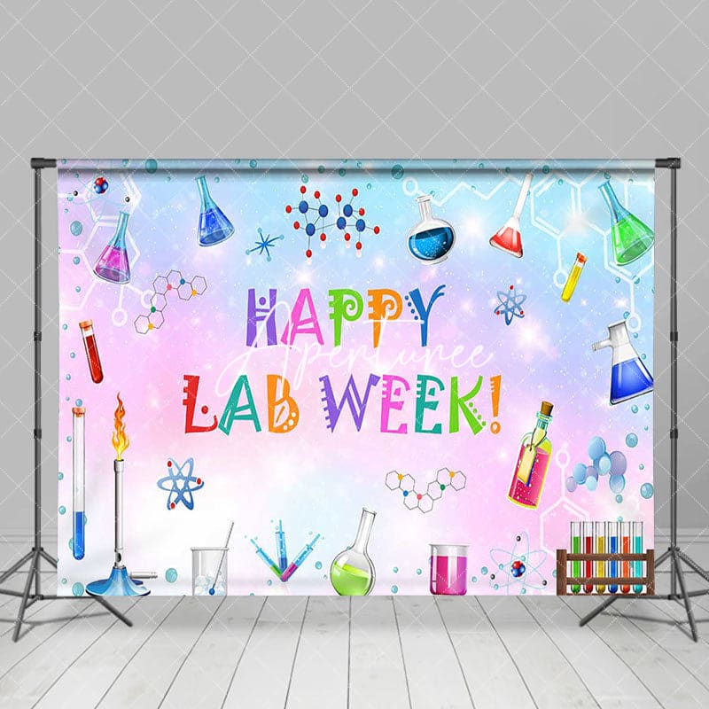 Aperturee - Aperturee Colorful Sparkle Reagents Happy Lab Week Backdrop