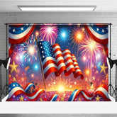 Aperturee - Aperturee Colorful Sparkle Usa Flag Independence Day Backdrop