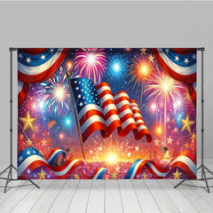 Aperturee - Aperturee Colorful Sparkle Usa Flag Independence Day Backdrop