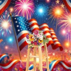 Aperturee - Aperturee Colorful Sparkle Usa Flag Independence Day Backdrop