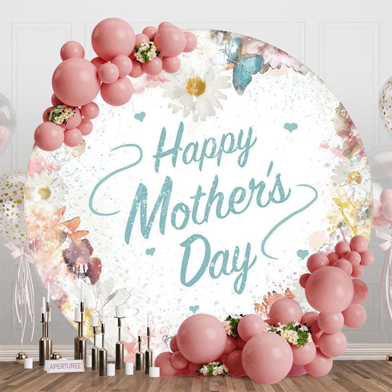 Aperturee - Aperturee Colorful Spring Floral Round Mothers Day Backdrop