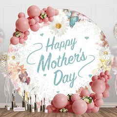 Aperturee - Aperturee Colorful Spring Floral Round Mothers Day Backdrop