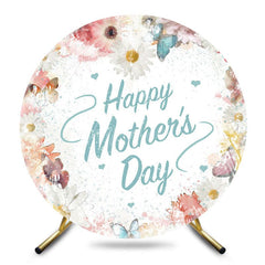 Aperturee - Aperturee Colorful Spring Floral Round Mothers Day Backdrop