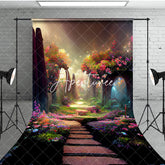 Aperturee - Aperturee Colorful Spring Forest Path Sweep Photo Backdrop