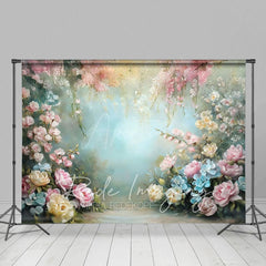 Aperturee - Aperturee Colorful Spring Pastel Florals Photography Backdrop