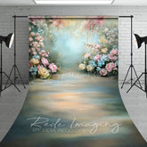 Aperturee - Aperturee Colorful Spring Pastel Florals Sweep Photo Backdrop