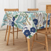 Aperturee - Aperturee Colorful Spring Plants Rectangle Tablecloth for Botanical Garden Party and Vibrant Kitchen Decor