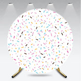 Aperturee - Aperturee Colorful Sprinkles Round Backdrop Donut Grow Up Party Ice Cream Sweet Shoppe Birthday Photo Prop