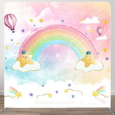 Aperturee - Aperturee Colorful Starry Sky Rainbow Square Tension Backdrop