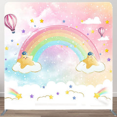 Aperturee - Aperturee Colorful Starry Sky Rainbow Square Tension Backdrop