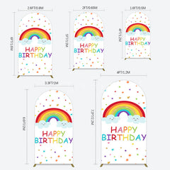 Aperturee - Aperturee Colorful Stars Rainbow Cloud Birthday Arch Backdrop