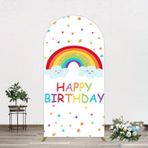 Aperturee - Aperturee Colorful Stars Rainbow Cloud Birthday Arch Backdrop