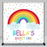 Aperturee - Aperturee Colorful Stars Rainbow Sweet One Custom Name Backdrop