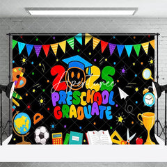 Aperturee - Aperturee Colorful Stationary 2025 Preschool Graduate Backdrop
