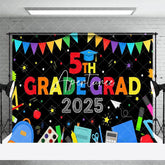 Aperturee - Aperturee Colorful Stationary 5th Grade Grad 2025 Backdrop