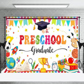 Aperturee - Aperturee Colorful Stationery Preschool Graduate Backdrop