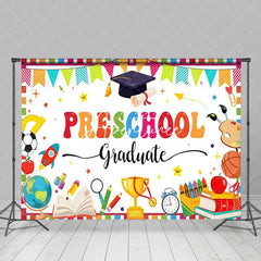 Aperturee - Aperturee Colorful Stationery Preschool Graduate Backdrop