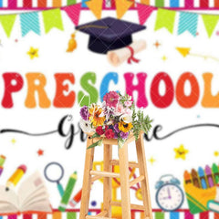 Aperturee - Aperturee Colorful Stationery Preschool Graduate Backdrop