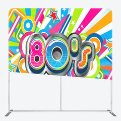 Aperturee - Aperturee Colorful Stripes 80S Style Birthday Party Backdrop Cover