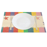 Aperturee - Aperturee Colorful Stripes And Star Party Set of 4 Placemats