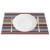 Aperturee - Aperturee Colorful Stripes Mexican Carnival Set of 4 Placemats