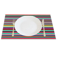 Aperturee - Aperturee Colorful Stripes Mexican Carnival Set of 4 Placemats