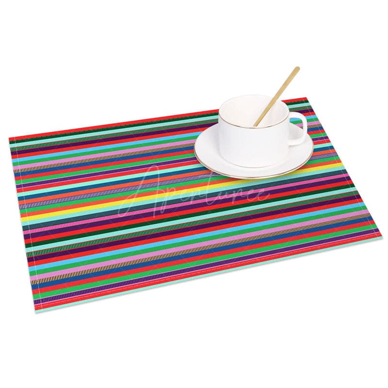 Aperturee - Aperturee Colorful Stripes Mexican Carnival Set of 4 Placemats